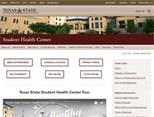 Tablet Screenshot of healthcenter.txstate.edu