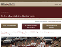 Tablet Screenshot of advising.appliedarts.txstate.edu